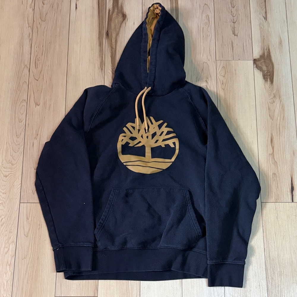 Timberland Men's Navy and Tan Hoodie